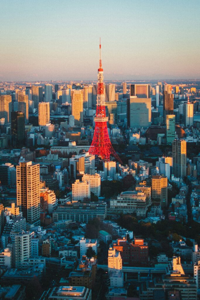 Magnifique vue de la Tokyo Tower